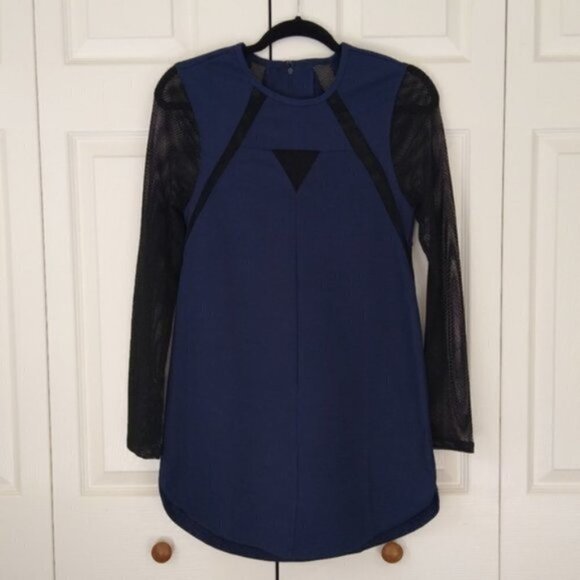 NEW Tobi "Mesh You Lots" Navy Shift Dress - Picture 3 of 13